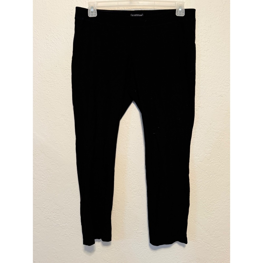 Eileen Fisher Womens Black Viscose Stretch Crepe Slim Leggings Pants Size M